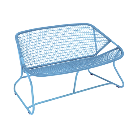 Fermob Sixties Bench in Maya Blue – outdoor bench for hotels & restaurants, Ireland