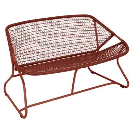 Fermob Sixties Bench in Red Ochre – outdoor bench for hotels & restaurants, Ireland