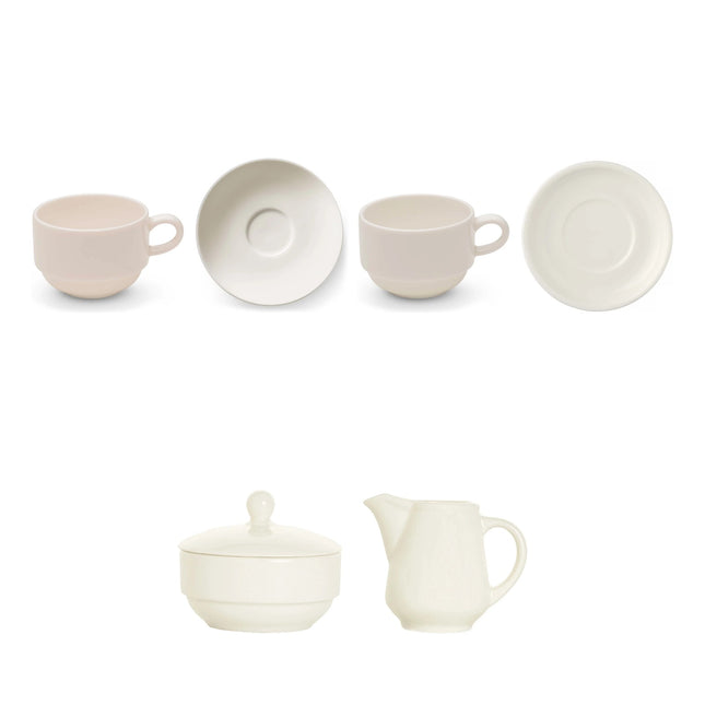 Fine Dine Crema Coffee Service Set – Cups & Saucers by the Dozen – set contents