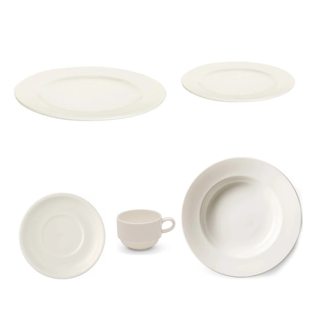 Fine Dine Crema Ten-Table Tabletop Set – 5-Piece Cover for 20 or 40 Covers – set contents