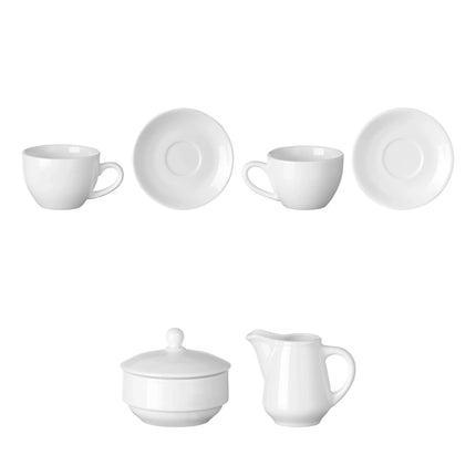 Fine Dine Pure Bianco Coffee Service Set – Cups & Saucers by the Dozen – set contents