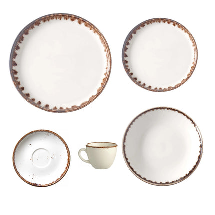 Fine Dine Vanilla Ten-Table Tabletop Set – 5-Piece Cover for 20 or 40 Covers – set contents