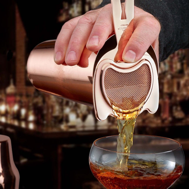 Fine mesh bar strainer 2 in 1 copper - hospitality