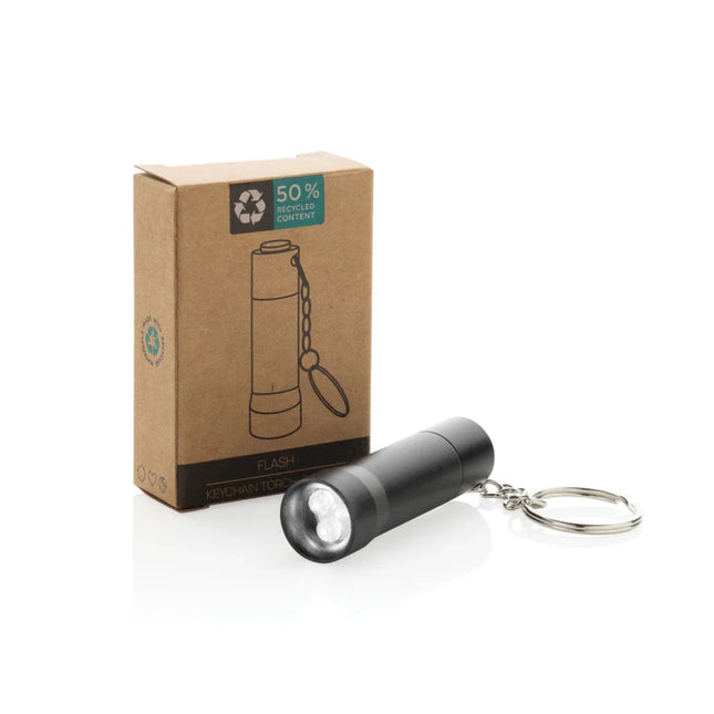 Flash RCS recycled aluminium keychain torch - hospitality