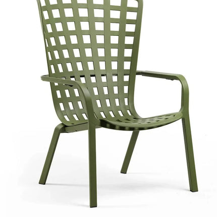Nardi Folio outdoor armchair white bianco polypropylene high-back with integrated footrest outdoor terrace