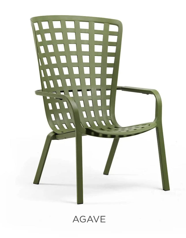 Nardi Folio outdoor armchair white bianco polypropylene high-back with integrated footrest outdoor terrace