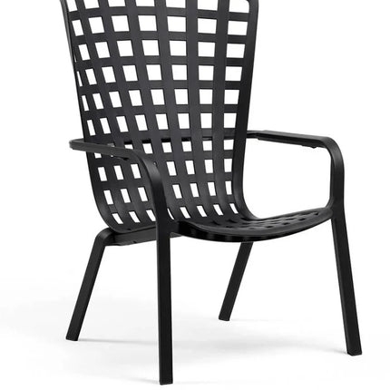 Nardi Folio outdoor armchair tabacco polypropylene high-back design with integrated footrest outdoor terrace