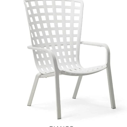 Nardi Folio outdoor armchair tortora polypropylene high-back design with integrated footrest outdoor patio