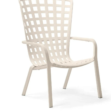 Nardi Folio outdoor armchair croda polypropylene high-back design with integrated footrest garden patio