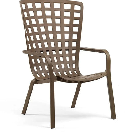 Nardi Folio outdoor armchair agave polypropylene high-back design with integrated footrest outdoor patio