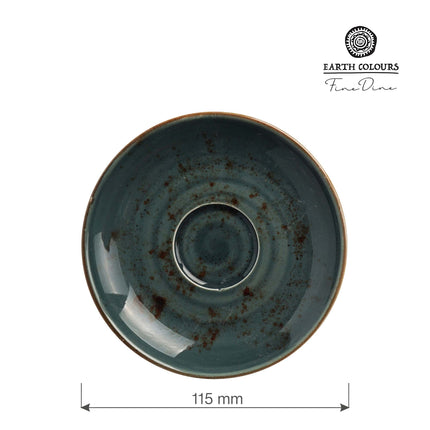 Fine Dine Arando espresso saucer, 115mm, round ceramic saucer for espresso cups, with a smooth glazed finish.