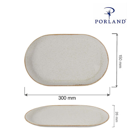 Sand oval platter, 300x150mm