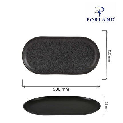 Coal oval platter, 300x150mm