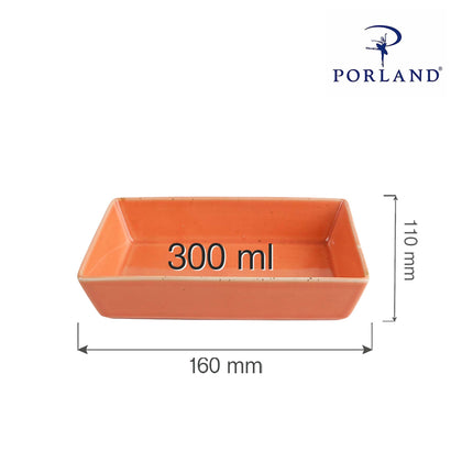 Porland amber appetizer dish, 160x110mm, with smooth curved edges and elegant design, perfect for serving small appetizers.