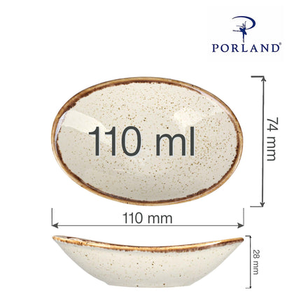 Sand oval mini dish, 110mm