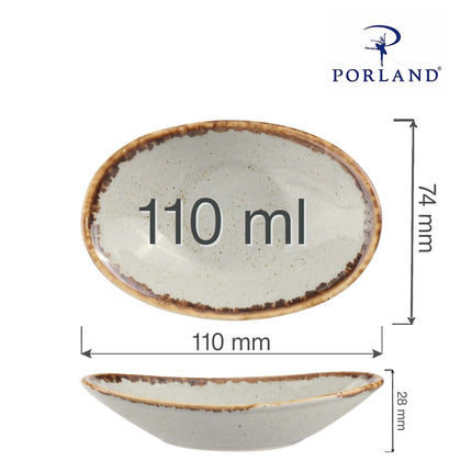 Ashen oval mini dish, 110mm