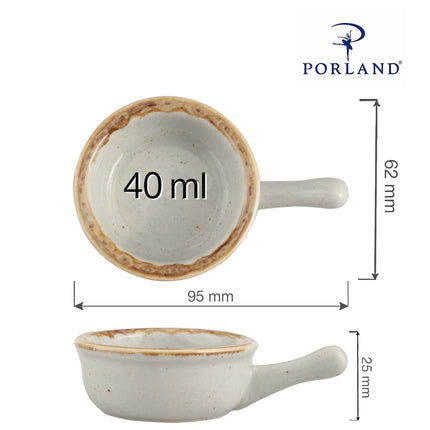 Ashen mini dish with handle, 60mm