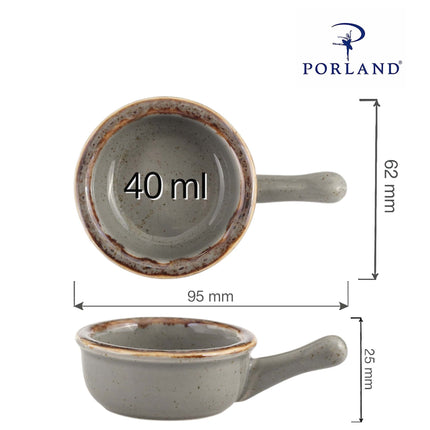 Stone mini dish with handle, 60mm