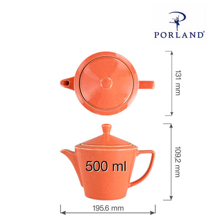 Porland amber 500ml tea pot jug with a smooth glass body and curved handle, perfect for serving hot beverages.