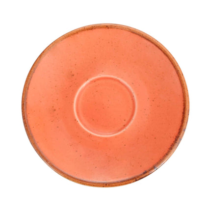 Porland amber 120mm saucer with a smooth, glazed surface, designed to complement matching teacups or coffee mugs.