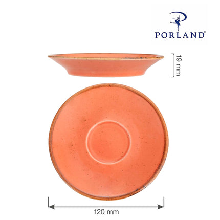 Porland amber saucer, 120mm diameter, ceramic dish with a warm amber glaze, designed for tea cups or small serving bowls.