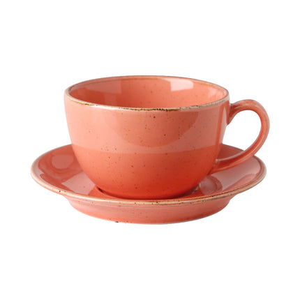 Porland amber elegant 250ml cup with a smooth, curved design and glossy finish, ideal for stylish beverage serving.
