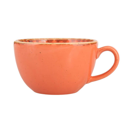 Porland amber elegant 250ml ceramic cup with a smooth finish, perfect for coffee or tea.