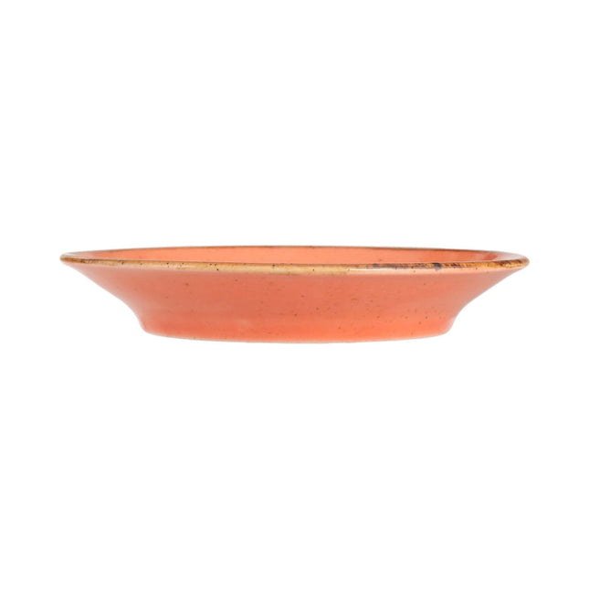 Porland amber saucer, 160mm, round ceramic saucer with a warm amber glaze, designed for tea or coffee cups.