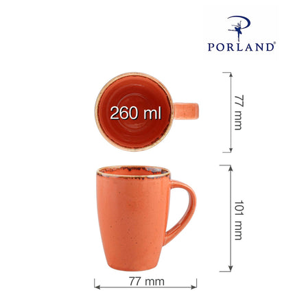 Porland amber ceramic mug, 260ml, with a smooth glazed finish, perfect for hot beverages and everyday use.