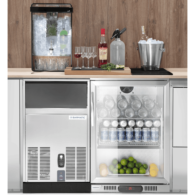 Barmatic Candour single door undercounter bar cooler, black , 97l