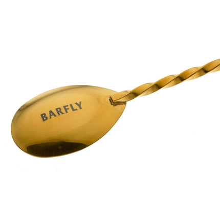 Bar Spoon with Fork End, Gold plated, 315mm