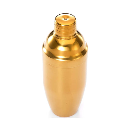 Gold plated 3-piece Japanese cocktail shaker set by BarFly, featuring a stylish and functional shaker for mixed drinks.