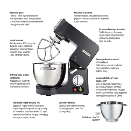 Stand Mixer - 8 Quart, 350x430x(H)400mm