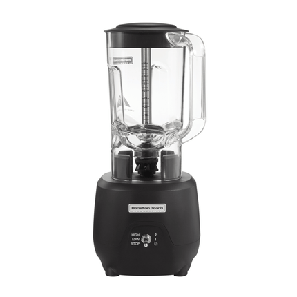 Hamilton Beach Commercial 908R bar blender with stainless steel jar and control panel, ideal for bartending and drink mixing.