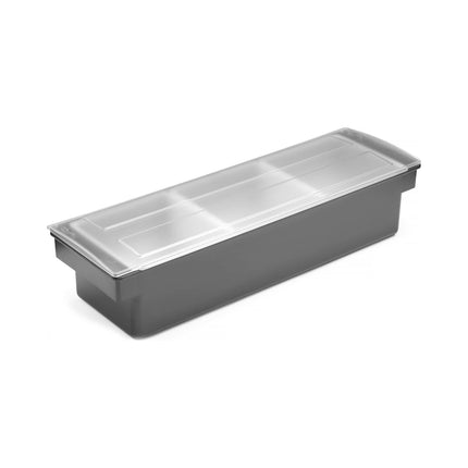 Ingredient box – 3 containers, Bar up, Black, 480x150x(H)100mm