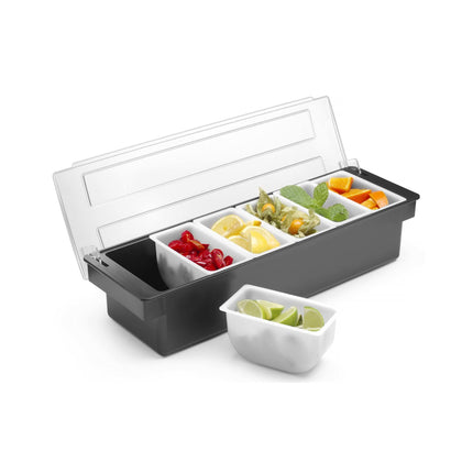 Ingredient box – 6 containers, Bar up, 480x150x(H)100mm