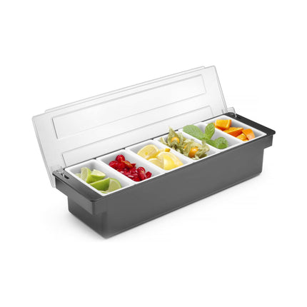 Ingredient box – 6 containers, Bar up, 480x150x(H)100mm