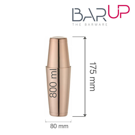 Boston shaker, Bar up, 0,8L, Copper, ø90mm