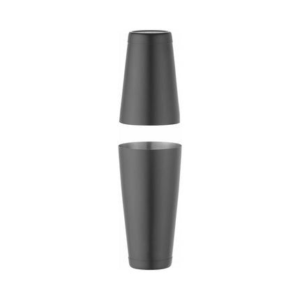 Tin-on-Tin Boston shaker, Bar up, 0,8L, Black, ø90mm