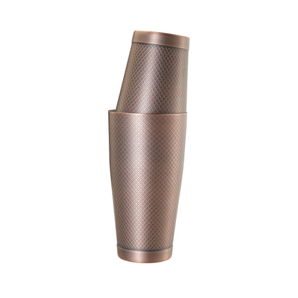 Diamond Lattice shaker/tin set, antique copper, Barfly, 830/530ml