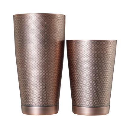Diamond Lattice shaker/tin set, antique copper, Barfly, 830/530ml