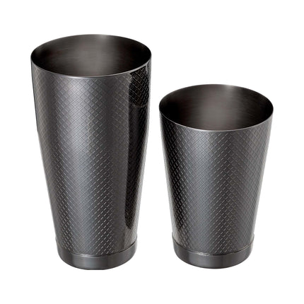 Diamond Lattice shaker/tin set, black, Barfly, 830/530ml