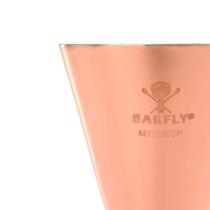Slim Style jigger, copper plated w/stainless band, 2 oz., Barfly