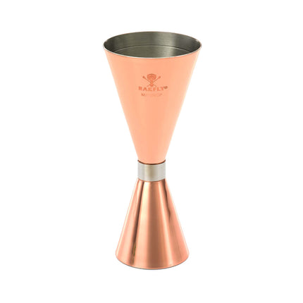 Slim Style jigger, copper plated w/stainless band, 2 oz., Barfly