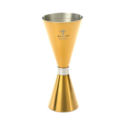 Slim Style jigger, gold plated w/stainless band, 2 oz., Barfly