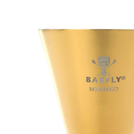 Slim Style jigger, gold plated w/stainless band, 2 oz., Barfly