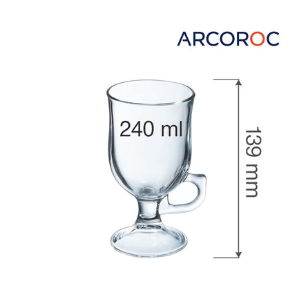 Emerald Isle Irish Coffee Glass 240ml - Tall Latte Glass for Layered Coffee Creations