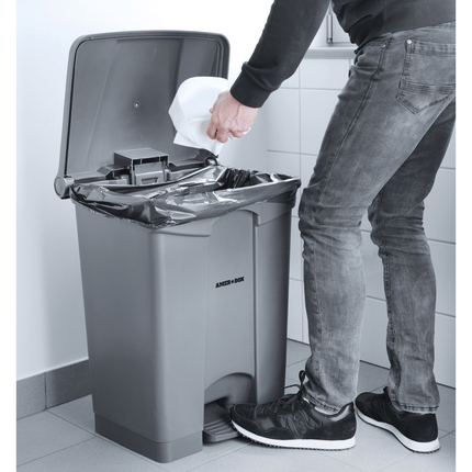 Rectangular waste container with treadle, 68L, 504x412x(H)673mm