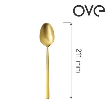 OVE Amarone Gold table spoon, 211 mm, featuring a sleek gold finish and ergonomic handle, perfect for elegant dining.