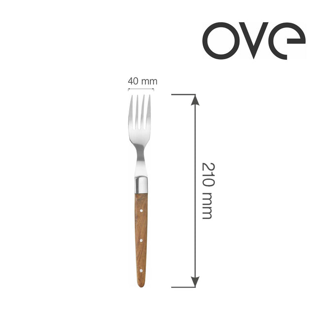 Steak fork 210mm, set of 6 in giftbox,  ROSE WOOD
